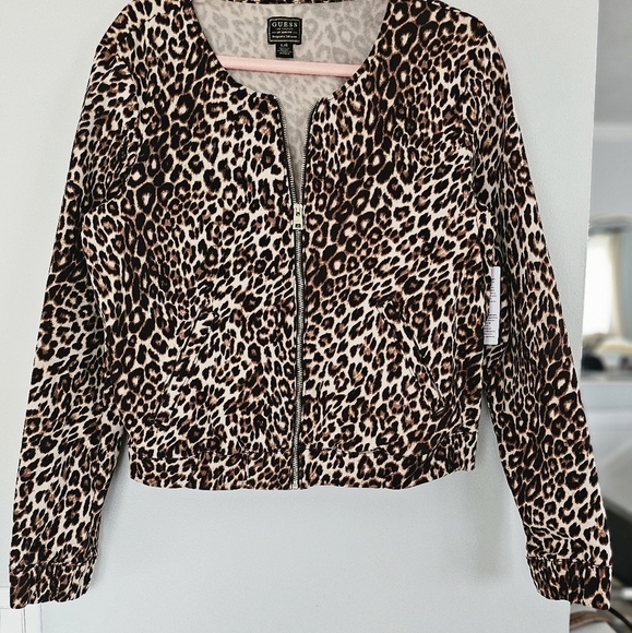 GUESS Women's Leopard-Print Bomber Jacket - Picture 7 of 12